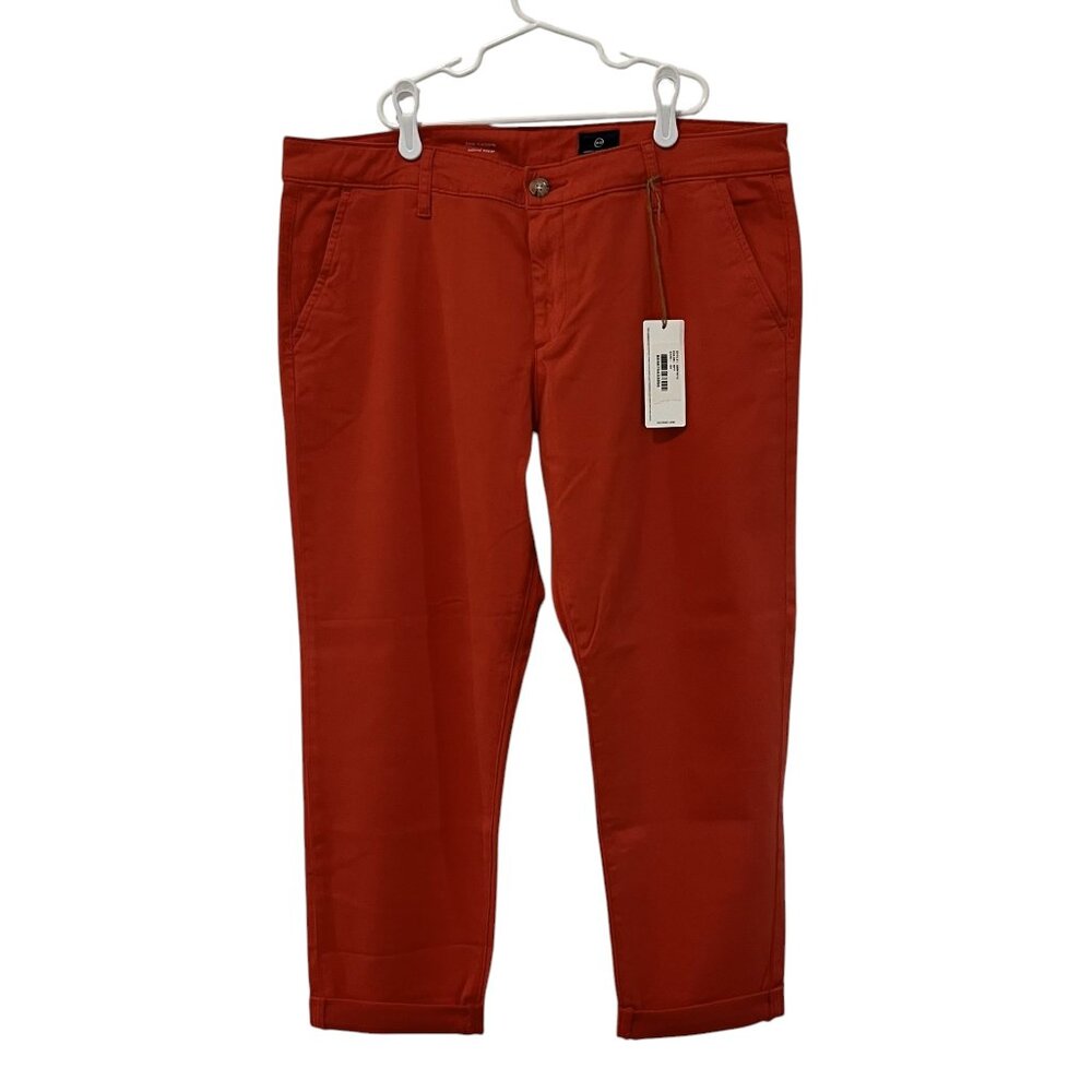 Women's AG Jeans Caden Crop Twill Trousers, Size 32, Red